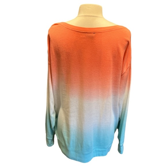 Splendid Long Sleeve Jada Sundown Ombré Pullover Shirt Oversize Size XL - Picture 2 of 8